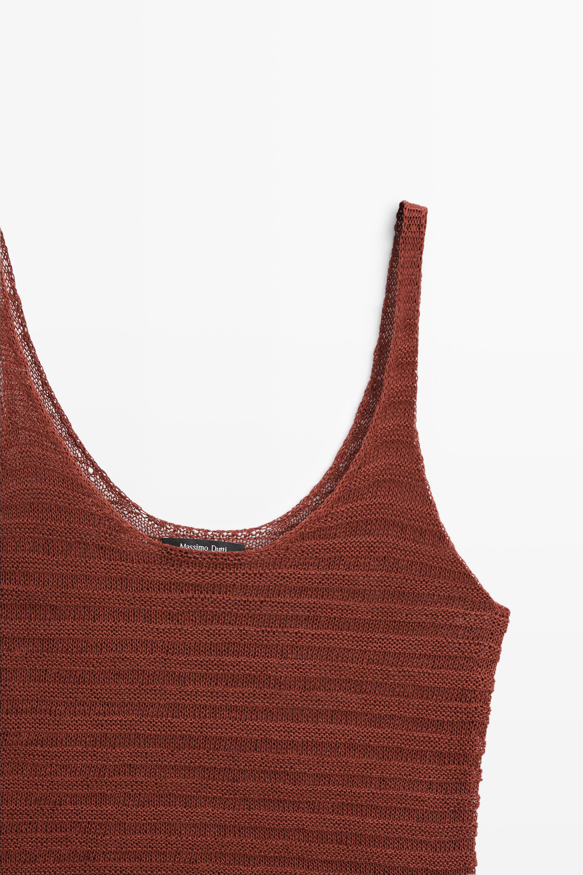Top en maille texturée à bretelles